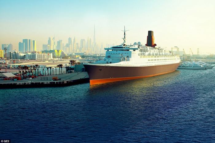 Круизный лайнер Queen Elizabeth 2 превратился в пятизвездочный отель в Дубае