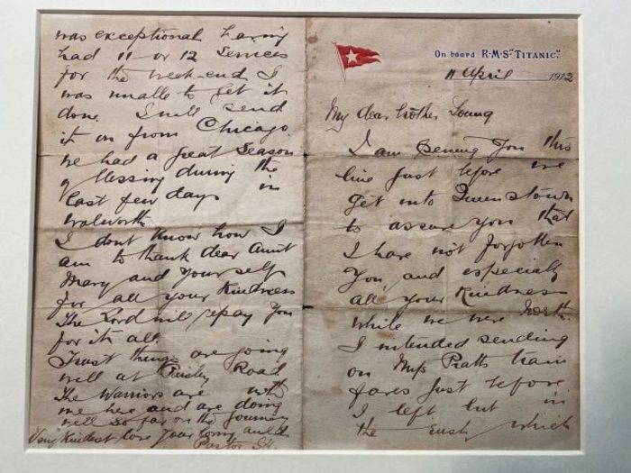 Последнее письмо героя с «Титаника» уйдет с молотка