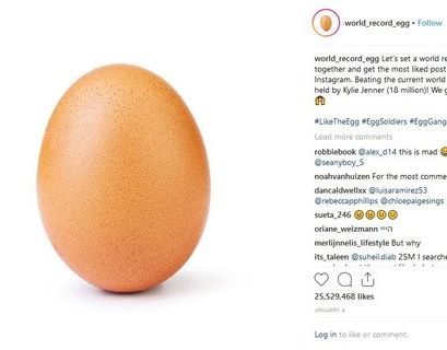 Фото яйца побило мировой рекорд в Instagram